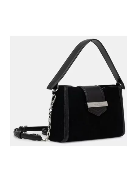 Karl Lagerfeld torebka crossbody zamszowa czarna