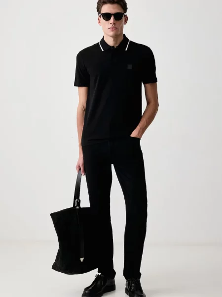 Tricou polo Boss Orange negru