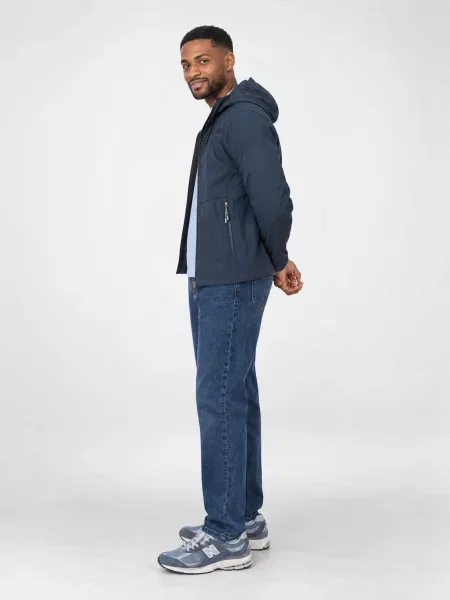 Softshell sako Superdry s kapucňou modrá