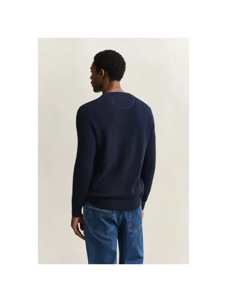 Dzianinowy sweter Gant niebieski