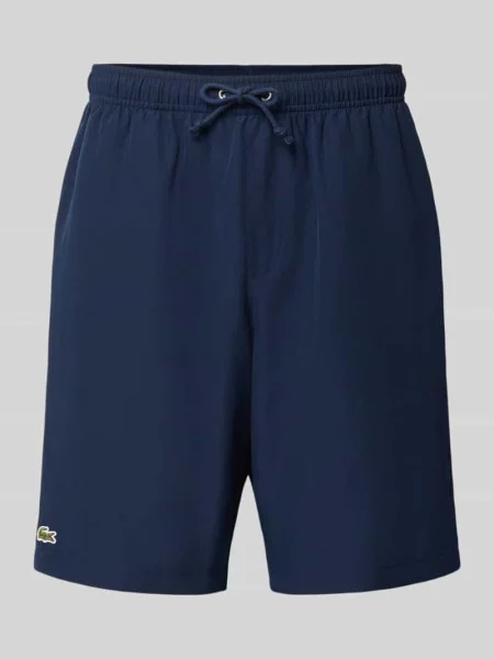 Szorty o kroju relaxed fit z naszywką z logo Lacoste Sport granatowe