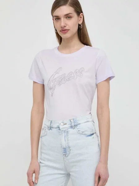 Тениска Guess лилаво виолетово