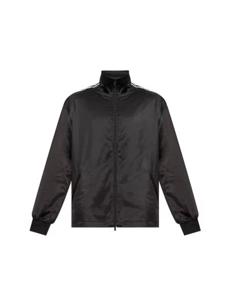 Satynowy top Y-3 w paski do biegania czarny