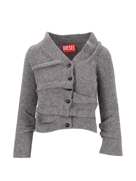 Decupat cardigan Diesel tricotate gri