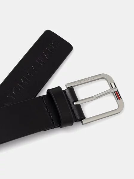 Tommy Jeans pas usnjen črna