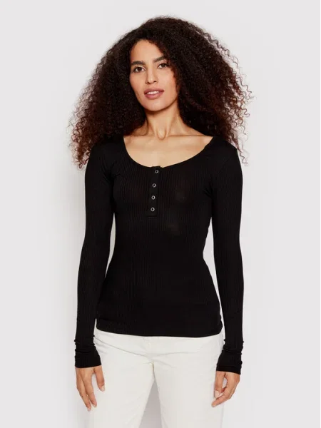 Pieces Blúz Kitte Slim Fit fekete