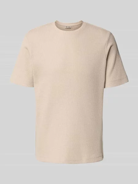 T-shirt o kroju regular fit z mieszanki bawełny Only & Sons beżowa