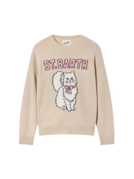 Sweter Mc2 Saint Barth wełniany beżowy