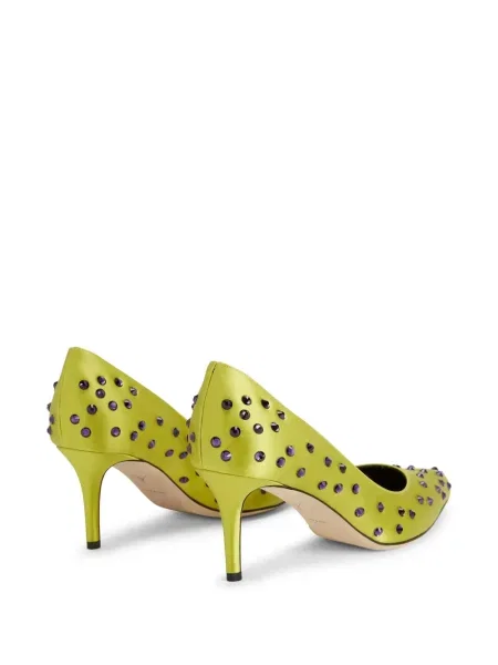 Pantofi cu toc Giuseppe Zanotti din satin verde