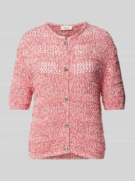 Kurtka o kroju regular fit z ażurowej dzianiny S.oliver Red Label czerwona