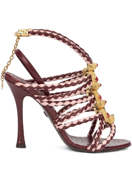 Sandale Roberto Cavalli din piele roșu