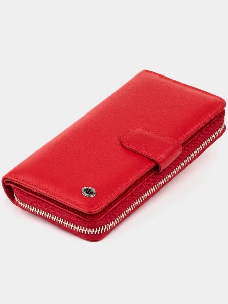 Кожаный кошелек St Leather Accessories красный