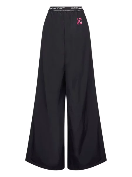 Pantaloni Off-white cu autograf alb