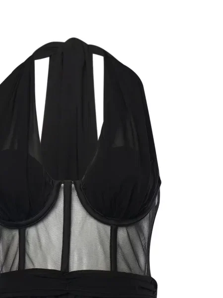 Rochie For Love & Lemons cu gât halter negru