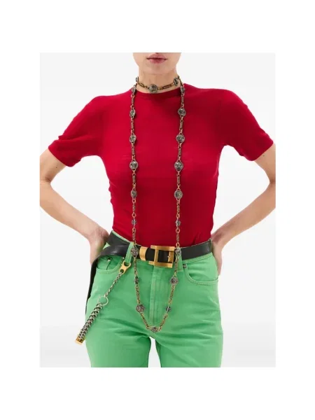 Sweter Versace wełniany czerwony