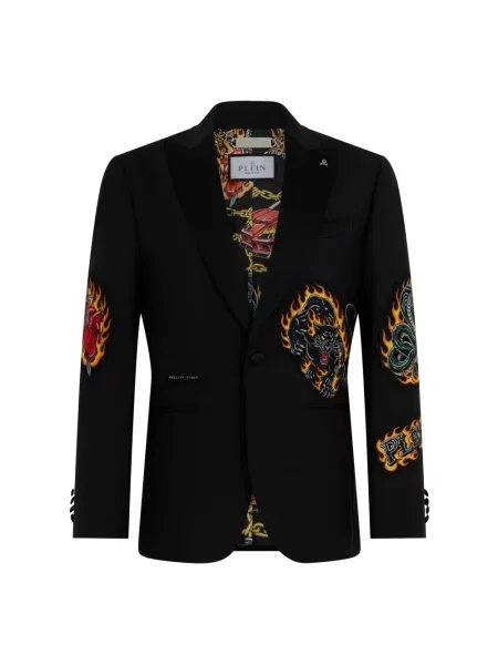 Marynarka Philipp Plein wełniana czarna