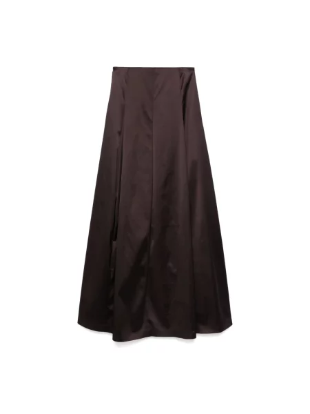 Satynowa spódnica maxi Genny brązowa