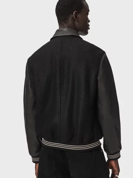 Шерстяной бомбер Allsaints черный