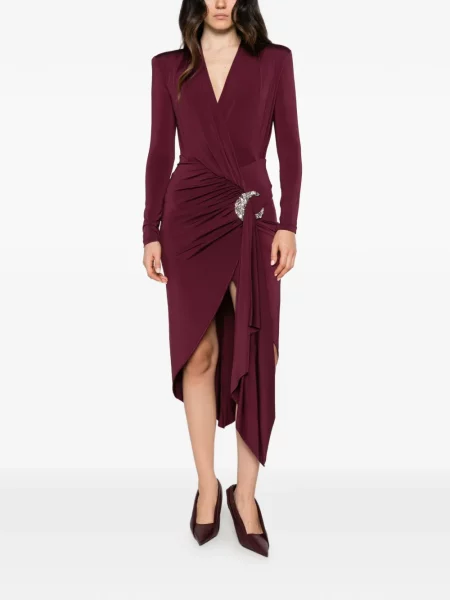 Rochie midi Amen drapată roșu