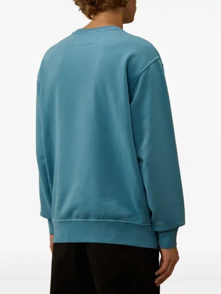 Hanorac crewneck C.p. Company cu broderie albastru