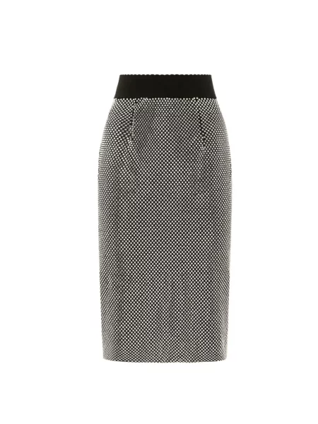 Spódnica midi Dolce And Gabbana z siateczką z siateczki szara