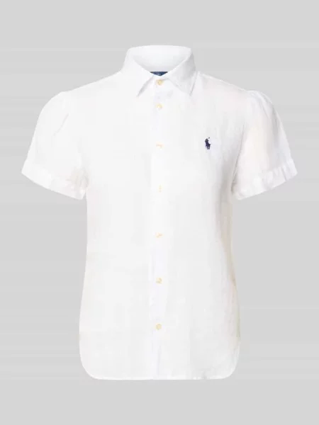 Bluzka lniana o kroju regular fit z czystego lnu Polo Ralph Lauren biała
