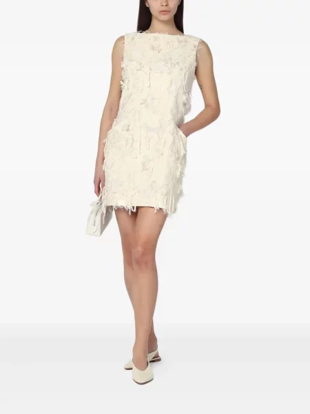 Mała sukienka mini Mark Kenly Domino Tan bez rękawów garniturowa biała