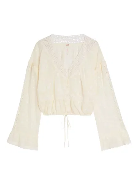 Bluză Free People cu broderie cu model floral