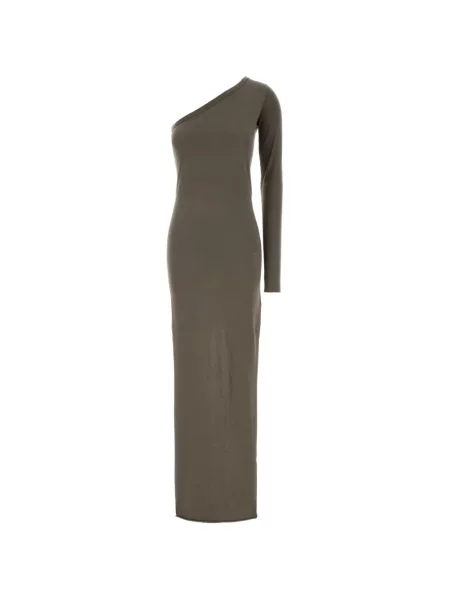 Rochie maxi Rick Owens Drkshdw cu un umăr gol gri