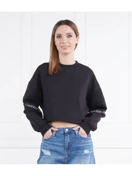 Calvin Klein Jeans Hanorac | Cropped Fit negru