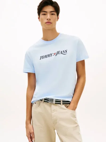 Tommy Jeans Tricou celest albastru
