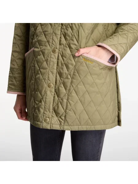 Kurtka Barbour Icons Modern Liddesdale Quilted Jacket Bleached Olive/ Ancient/ Gardenia L zielona