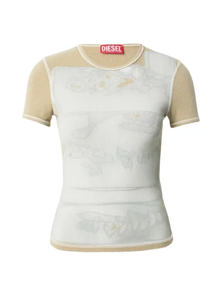 DIESEL Tricou / verde mentă / verde pastel bej