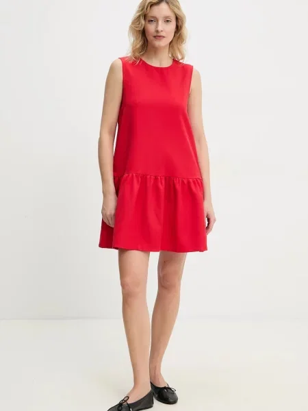 Answear Lab sukienka mini rozkloszowana czerwony