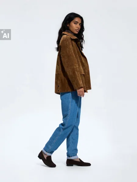 Reserved Джинси paperbag long leg синій