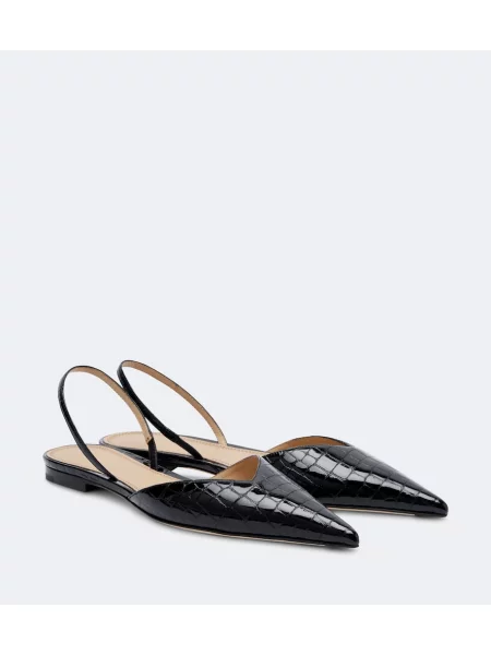 Balerini Victoria Beckham din piele slingback negru