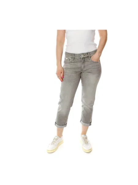 Boyfriendy G-star o krotszym kroju szare