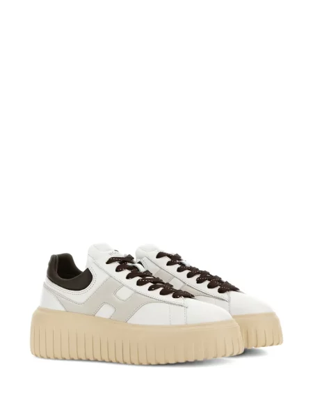 Sneakerși Hogan din piele cu platformă alb