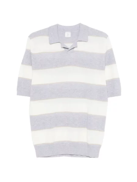 Scurt tricou polo Eleventy cu dungi gri