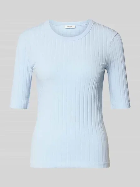T-shirt w efekt prążkowania model Savka' Opus niebieska