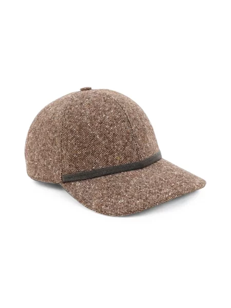 Czapka z daszkiem Brunello Cucinelli brązowa