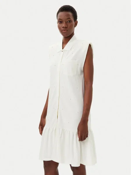 Liu Jo Sport Rochie tip cămașă Écru