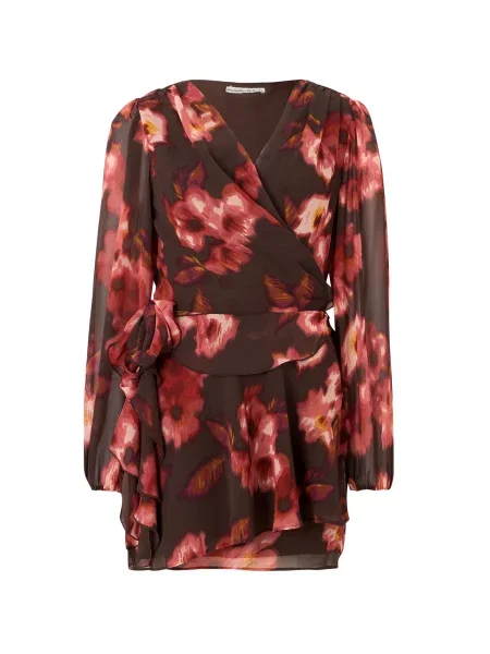 Abercrombie & Fitch Rochie maro închis / galben curry ruginiu roșu