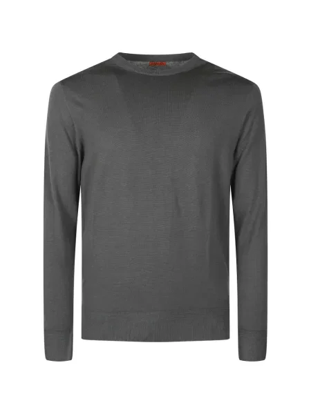 Lung tricou Barena cu decolteu rotund gri