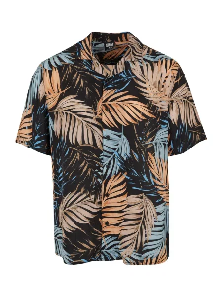 Urban Classics Cămașă bej / maro cămilă / albastru fumuriu negru