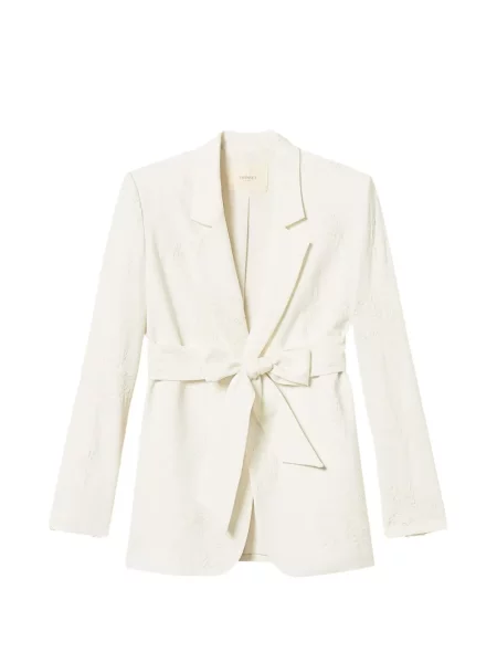 Sacou Twinset cu broderie alb