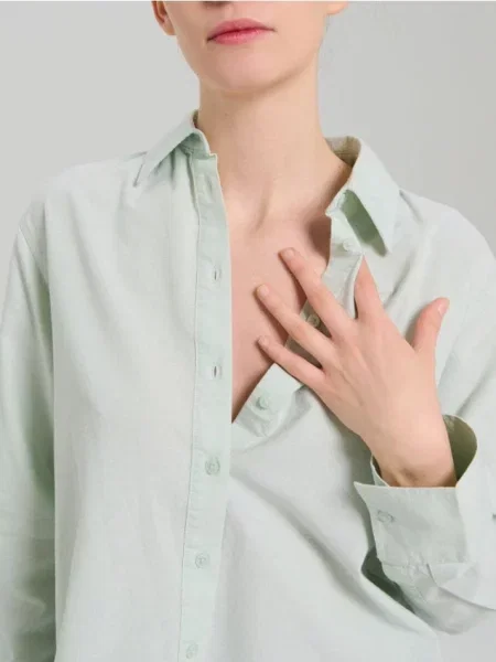 Сорочка оксфорд блідо-зелений зелена