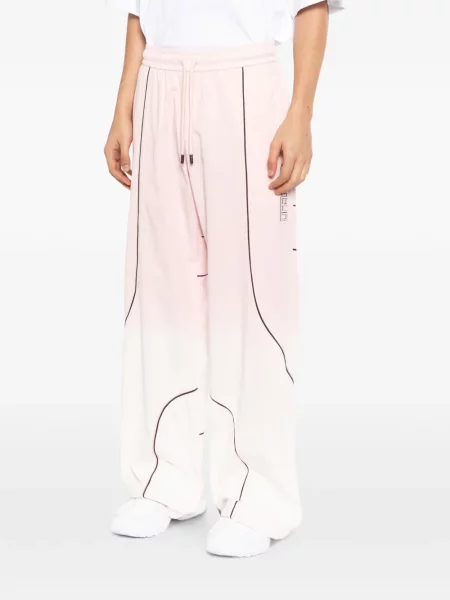 Pantaloni Off-white cu broderie alergare alb