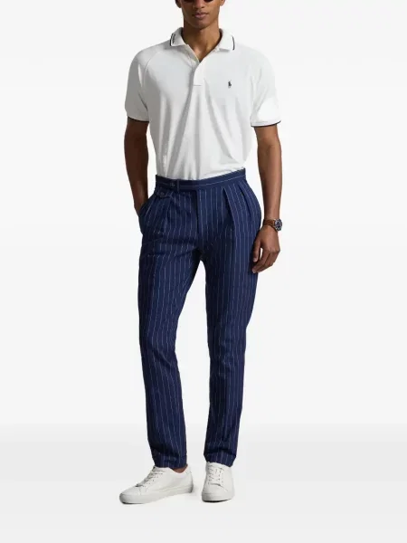 Șapcă Polo Ralph Lauren de mătase cu dungi cu cataramă albastru