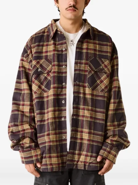 Cămașă Warren Lotas de flanelă gri